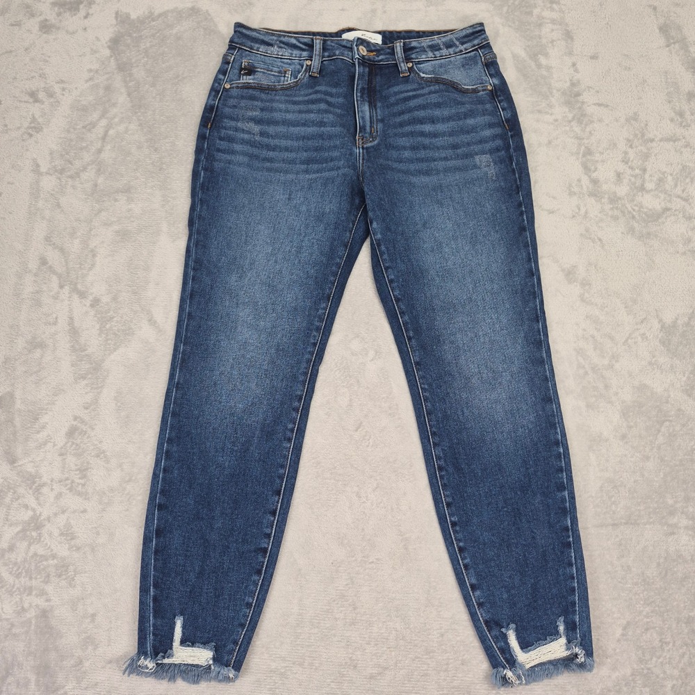 KanCan 15 /31 (32) Womens High Rise Ankle Jeans Distressed Raw Step Hem KC9216D